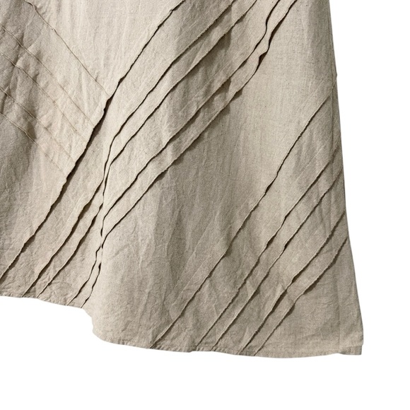 Linen 36” Waist Khaki Maxi Skirt Fully Lined Side Zip Neutral NormCore Size 16 - Picture 2 of 7